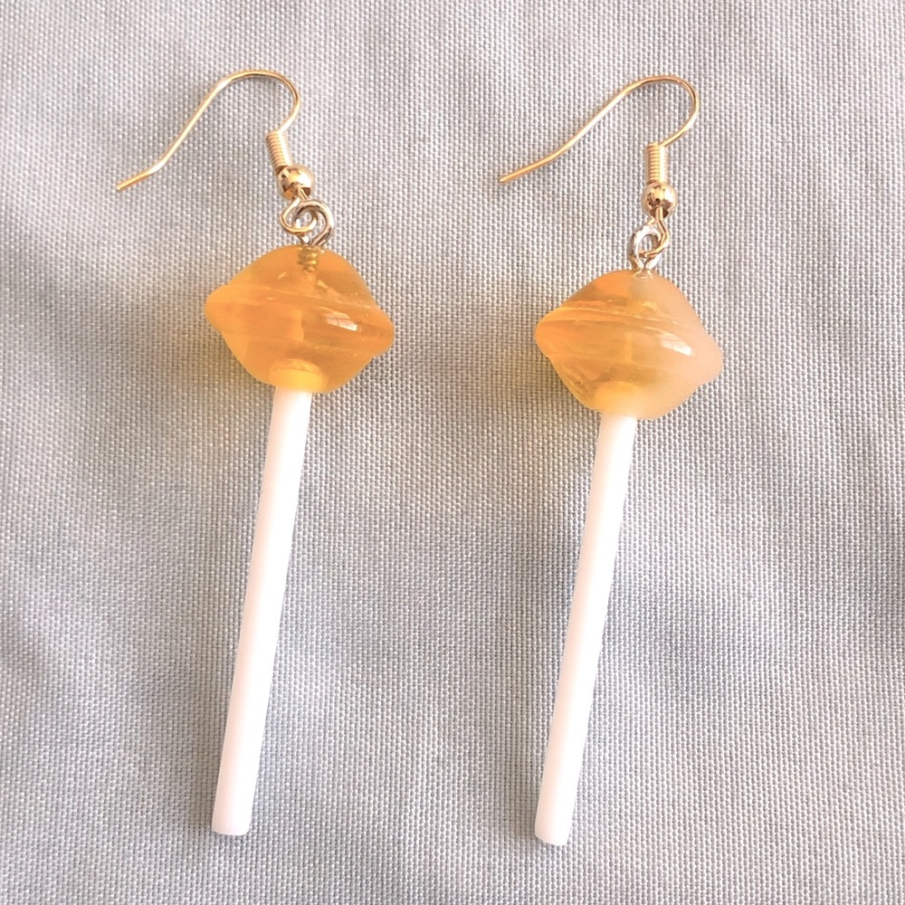 NWT Round Lollipop Dangle Earrings - Yellow